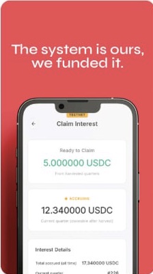Built by us, funded for us, claim screen